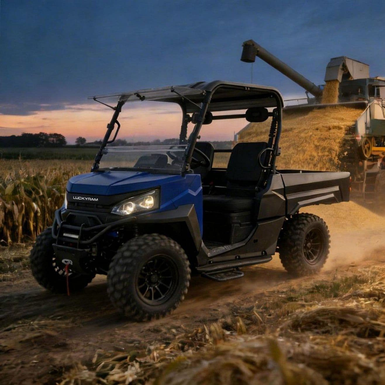 UTV eléctrico 4WD neumáticos de 14 pulgadas remolque de 1000 kg para mantenimiento de propiedades