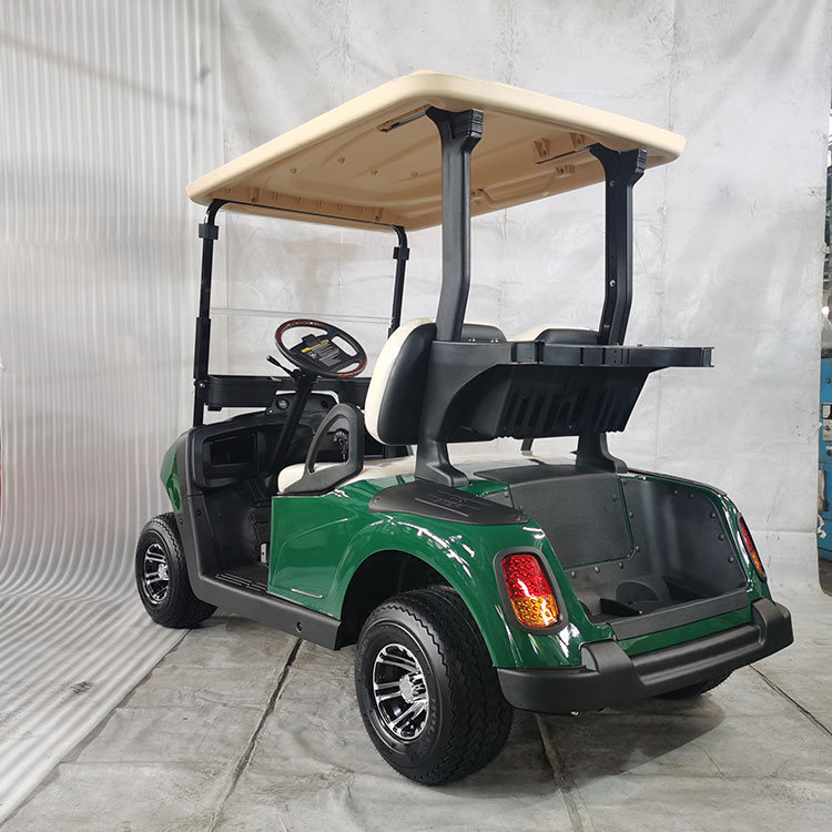 Carro de golf eléctrico biplaza de alta gama, equipado con batería de litio