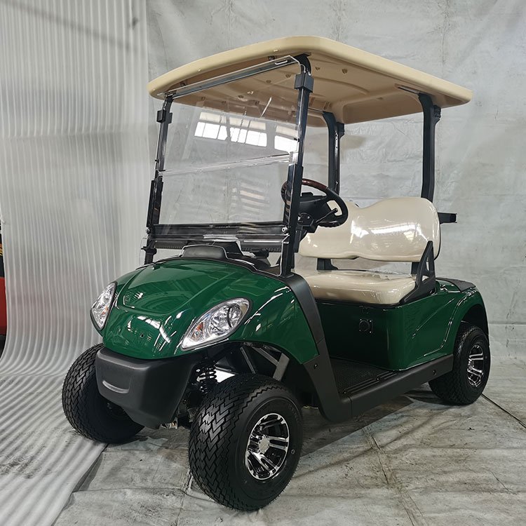 Potente carrito de golf eléctrico de 2 plazas, equipado con batería de litio